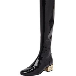 Saint Laurent Black Patent Leather Boots